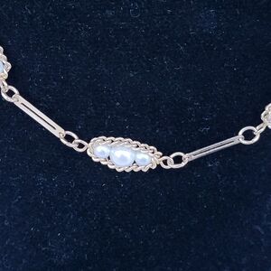 Sarah Coventry "Caged Pearl" Necklace Gold Tone Ornate Beaded Station Collar 16"